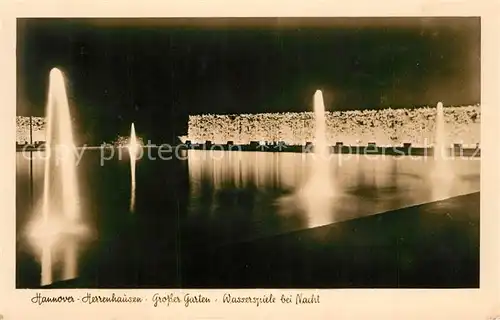 AK / Ansichtskarte Herrenhausen_Hannover Grosser Garten Wasserspiele bei Nacht Herrenhausen Hannover