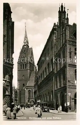 AK / Ansichtskarte Hannover Marktkirche und altes Rathaus Hannover