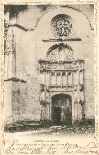 AK / Ansichtskarte Oyron Eglise dans la Cour du Chateau Oyron