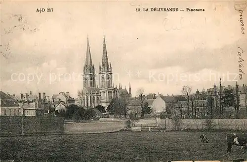 AK / Ansichtskarte La_Delivrande Panorama et Eglise La_Delivrande