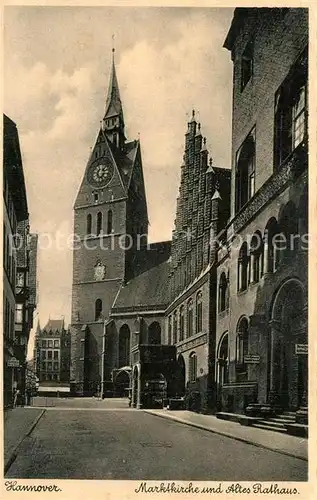 AK / Ansichtskarte Hannover Marktkirche und Altes Rathaus Hannover