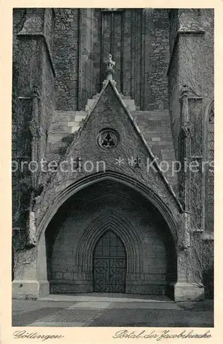 AK / Ansichtskarte Goettingen_Niedersachsen Portal der Jacobikirche Goettingen Niedersachsen