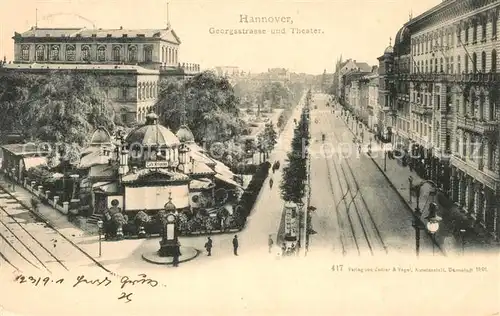 AK / Ansichtskarte Hannover Georgstrasse und Theater Hannover
