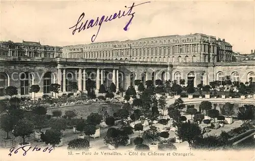 AK / Ansichtskarte Versailles_Yvelines pParc de Versailles Cote du Chateau et Orangerie Versailles_Yvelines