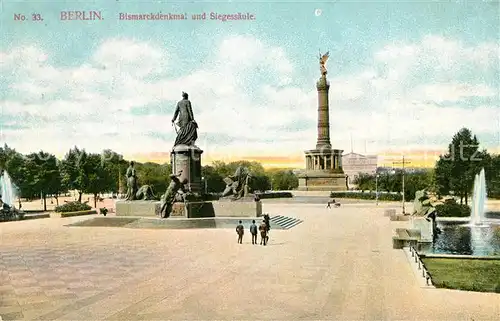 AK / Ansichtskarte Berlin Bismarckdenkmal und Siegessaeule Berlin