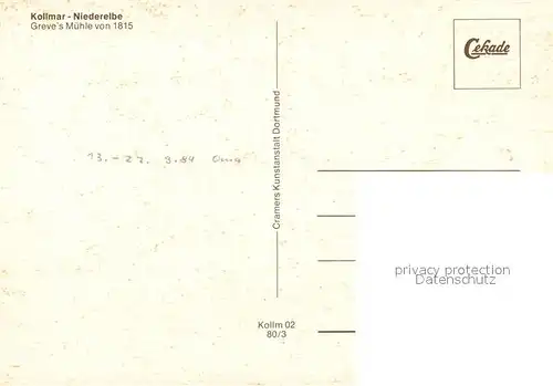 AK / Ansichtskarte Kollmar_Holstein Niederelbe Greves Muehle  