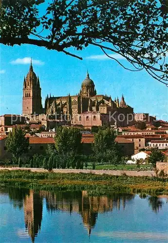 AK / Ansichtskarte Salamanca_Castilla_y_Leon Cathedrale y rio Tormes Salamanca_Castilla_y_Leon