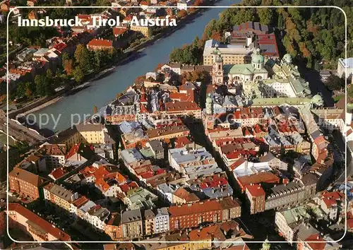 AK / Ansichtskarte Innsbruck Fliegeraufnahme Altstadt Innbruecke Innsbruck