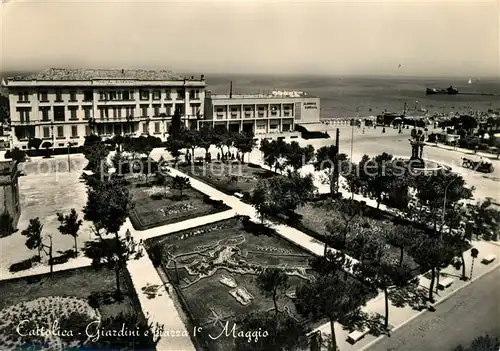 AK / Ansichtskarte Cattolica Fliegeraufnahme Giardini Piazza 1 Maggio Cattolica