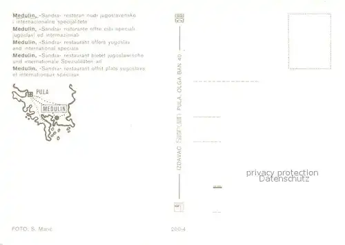 AK / Ansichtskarte Medulin Restaurant Sandra Medulin