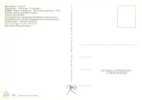 AK / Ansichtskarte Bad_Aussee_Steiermark Gasthof Blaue Traube Kirche Panorama Winter Bad_Aussee_Steiermark