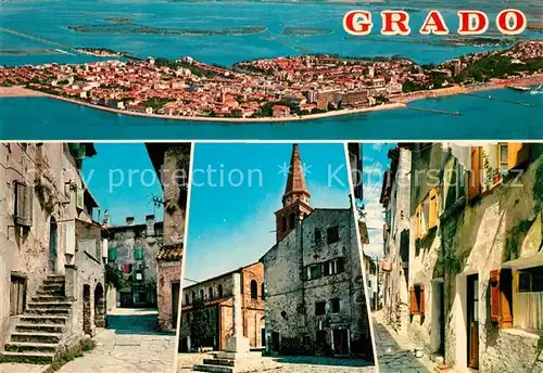 AK / Ansichtskarte Grado_Gorizia Fliegeraufnahme Kirche Stadtansichten Grado Gorizia