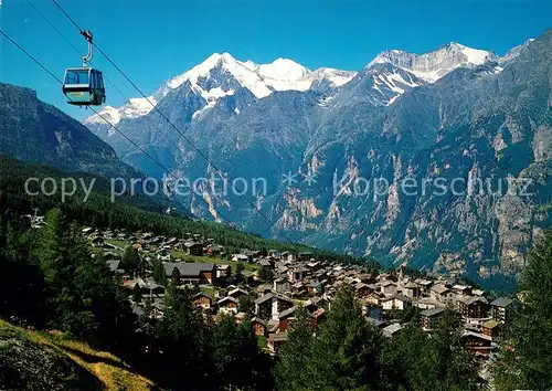 AK / Ansichtskarte Graechen_VS Gondelbahn Hannigalp Weisshorn Bishorn Barrhoerner Graechen_VS