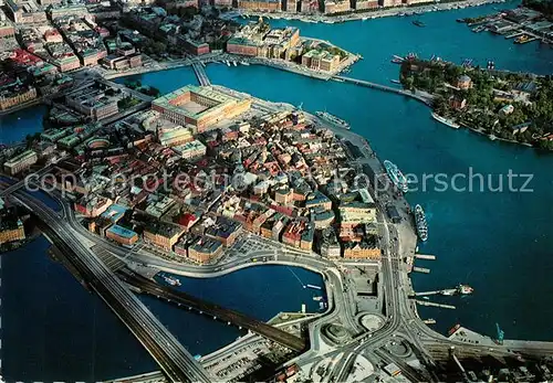 AK / Ansichtskarte Stockholm Fliegeraufnahme Nordens Venedig Altstadt Stockholm