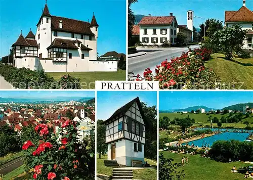 AK / Ansichtskarte Pratteln Schwimmbad Kirche Schloss Pratteln