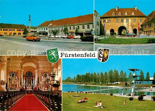 AK / Ansichtskarte Fuerstenfeld Badesee Freibad Angeln Stadtansichten Kiche Fuerstenfeld