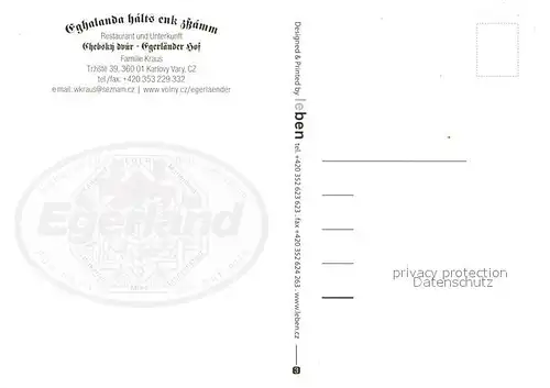 AK / Ansichtskarte Karlovy_Vary Egerlaender Hof Karlovy Vary