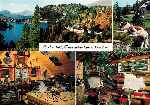 AK / Ansichtskarte Ebene_Reichenau_Kaernten Berghotel Zirbenhof Turracherhoehe See Alpen Berhardiner Hunde Souvenirs Mineralien Ebene_Reichenau_Kaernten