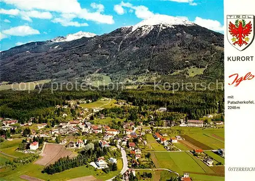 AK / Ansichtskarte Igls_Tirol mit Patscherkofel und Glungezer Tuxer Alpen Fliegeraufnahme Igls_Tirol