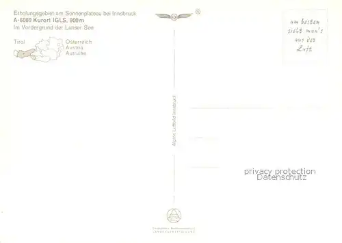AK / Ansichtskarte Igls_Tirol Erholungsgebiet Sonnenplateau Lanser See Alpenpanorama Fliegeraufnahme Igls_Tirol