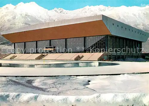 AK / Ansichtskarte Innsbruck Olympia Eisstadion Eisschnellaufbahn gegen Nordkette Innsbruck