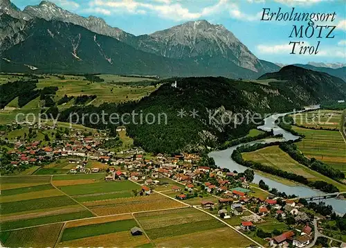 AK / Ansichtskarte Moetz Erholungsort Oberinntal Wallfahrtskirche Maria Locherboden Mieminger Plateau Hohe Munde Fliegeraufnahme Moetz