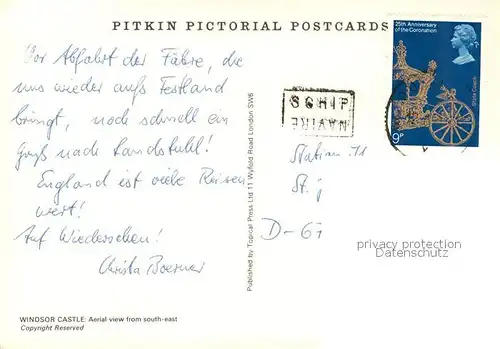 AK / Ansichtskarte Windsor_Castle Aerial view from south east Windsor_Castle