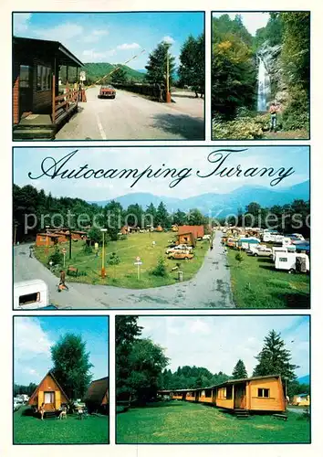 AK / Ansichtskarte Turany Autocamping Campingplatz Bungalows Wasserfall Turany