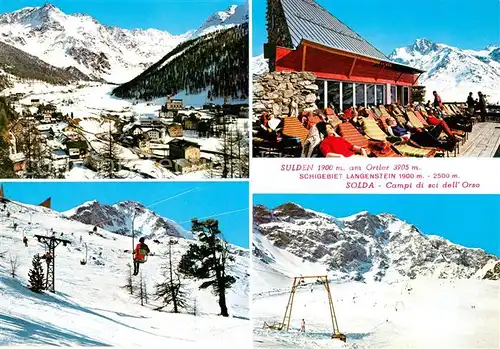 AK / Ansichtskarte Sulden_Ortler Schigebiet Langenstein Bergrestaurant Terrasse Campi di sci dell Orso Sulden_Ortler