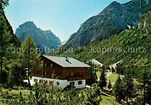 AK / Ansichtskarte Innichen_Suedtirol Drei Schusterhuette Berghaus Dolomiten Innichen Suedtirol