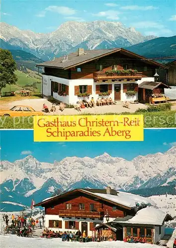 AK / Ansichtskarte Maria_Alm_Steinernen_Meer Gasthaus Christernreith Schiparadies Aberg Alpenpanorama Maria_Alm_Steinernen_Meer