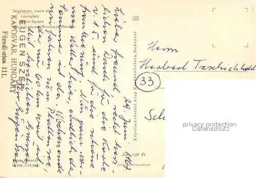 AK / Ansichtskarte Salgotarjan Lenin ter Leninplatz Brunnen Salgotarjan