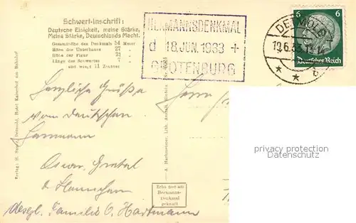AK / Ansichtskarte Teutoburgerwald Hermannsdenkmal mit Hellberg Teutoburgerwald