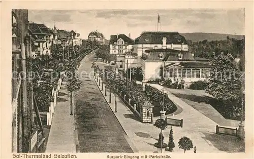 AK / Ansichtskarte Bad_Salzuflen Kurpark Eingang mit Parkstrasse Bad_Salzuflen