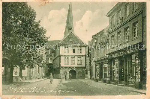 AK / Ansichtskarte Hattingen_Ruhr Untermarkt und Altes Rathaus Hattingen Ruhr