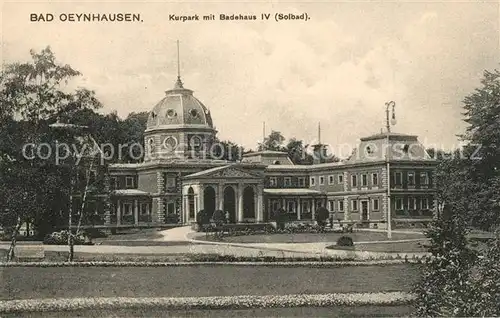 AK / Ansichtskarte Bad_Oeynhausen Kurpark mit Badehaus IV Bad_Oeynhausen