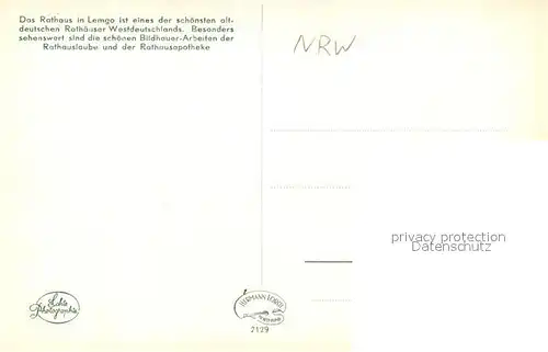AK / Ansichtskarte Lemgo Historisches Rathaus Lemgo