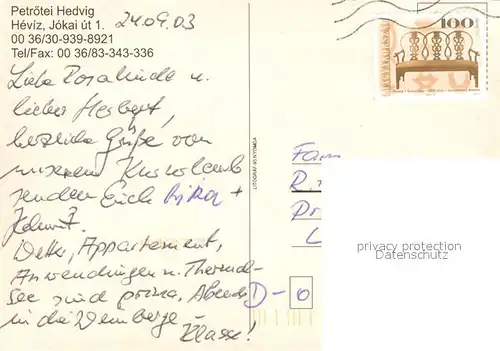 AK / Ansichtskarte Heviz Petrotei Hedvig Stadtansicht Heviz