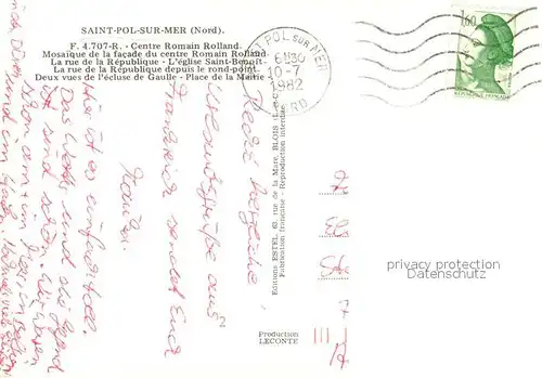 AK / Ansichtskarte Saint Pol sur Mer Centrum Roman Rolland Kirche Hebebruecke Saint Pol sur Mer