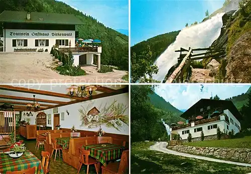 AK / Ansichtskarte Partschins_Merano_Suedtirol Gasthaus Birkenwald Wasserfall Gaststube Partschins_Merano