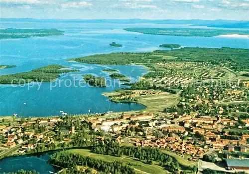 AK / Ansichtskarte Mora_Schweden Fliegeraufnahme Seenlandschaft Mora Schweden