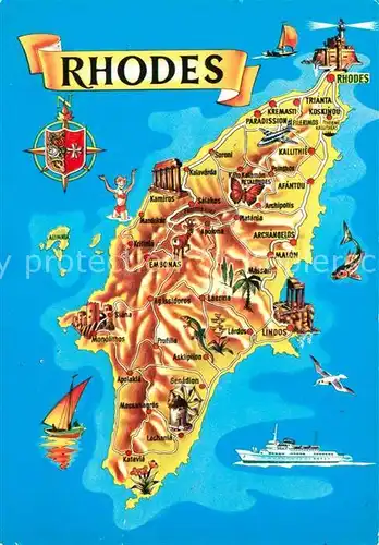 AK / Ansichtskarte Rhodes_Rhodos_Greece Rhodos Plan Rhodes_Rhodos_Greece
