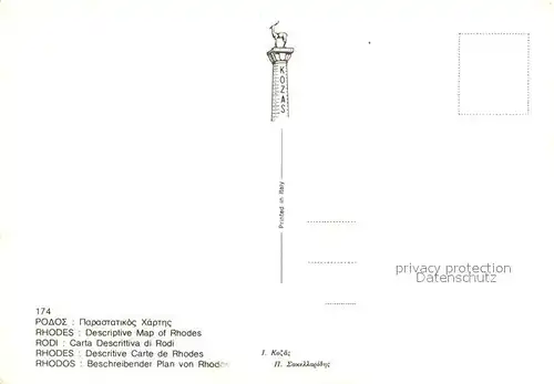 AK / Ansichtskarte Rhodes_Rhodos_Greece Rhodos Plan Rhodes_Rhodos_Greece