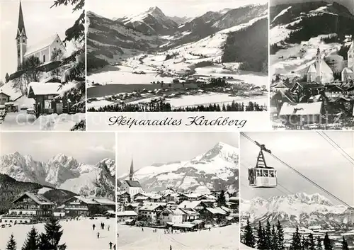 AK / Ansichtskarte Kirchberg_Tirol Kirche Seilbahn Winterlandschaften Kirchberg Tirol