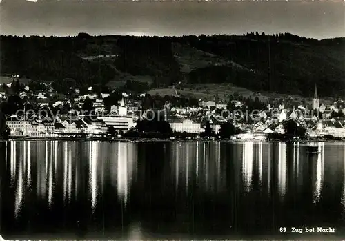 AK / Ansichtskarte Zug_ZG Zugersee bei Nacht Zug_ZG