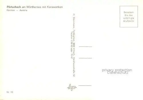 AK / Ansichtskarte Poertschach_Woerthersee mit Karawanken Fliegeraufnahme Poertschach Woerthersee