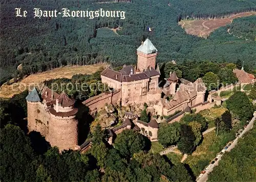 AK / Ansichtskarte Haut Koenigsbourg_Hohkoenigsburg Grand chateau feodal Ritterschloss Fliegeraufnahme Haut Koenigsbourg