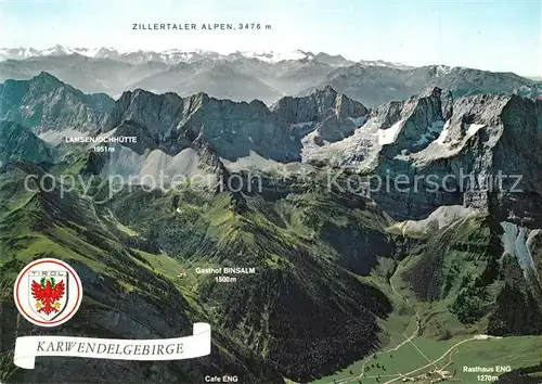 AK / Ansichtskarte Hinterriss_Tirol Alpengasthof Alpencafe Eng Grosser Ahornboden Berghuette Zillertaler Alpen Fliegeraufnahme Hinterriss Tirol