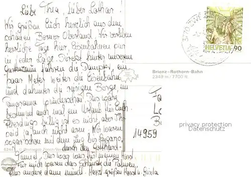 AK / Ansichtskarte Brienz_BE Brienz Rothorn Bahn Dampflokomotive Alpen Brienz_BE