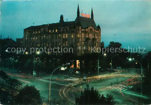 AK / Ansichtskarte Beograd_Belgrad Hotel Moskva Nachtaufnahme Beograd Belgrad